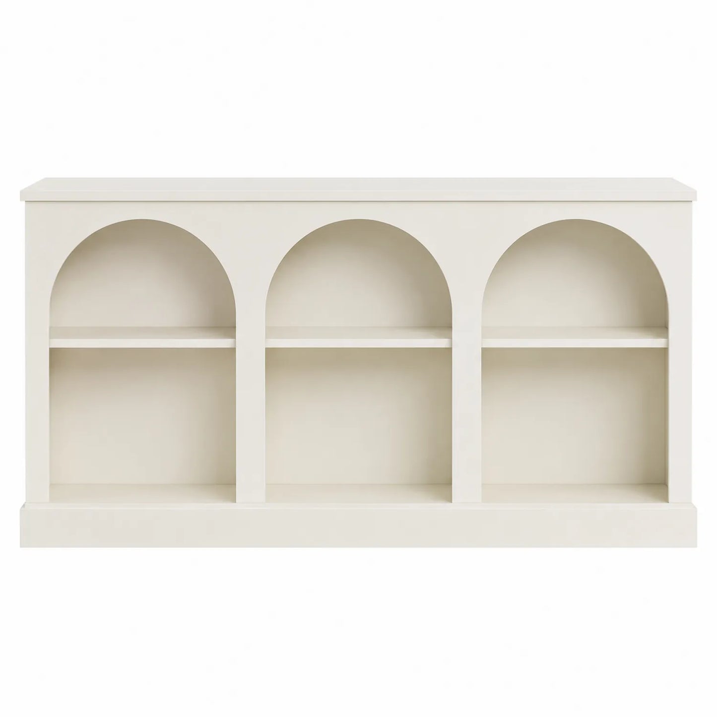 Consolle a Muro Rettangolare in Legno MDF con Ripiani ad Arco 120x40x80 cm
