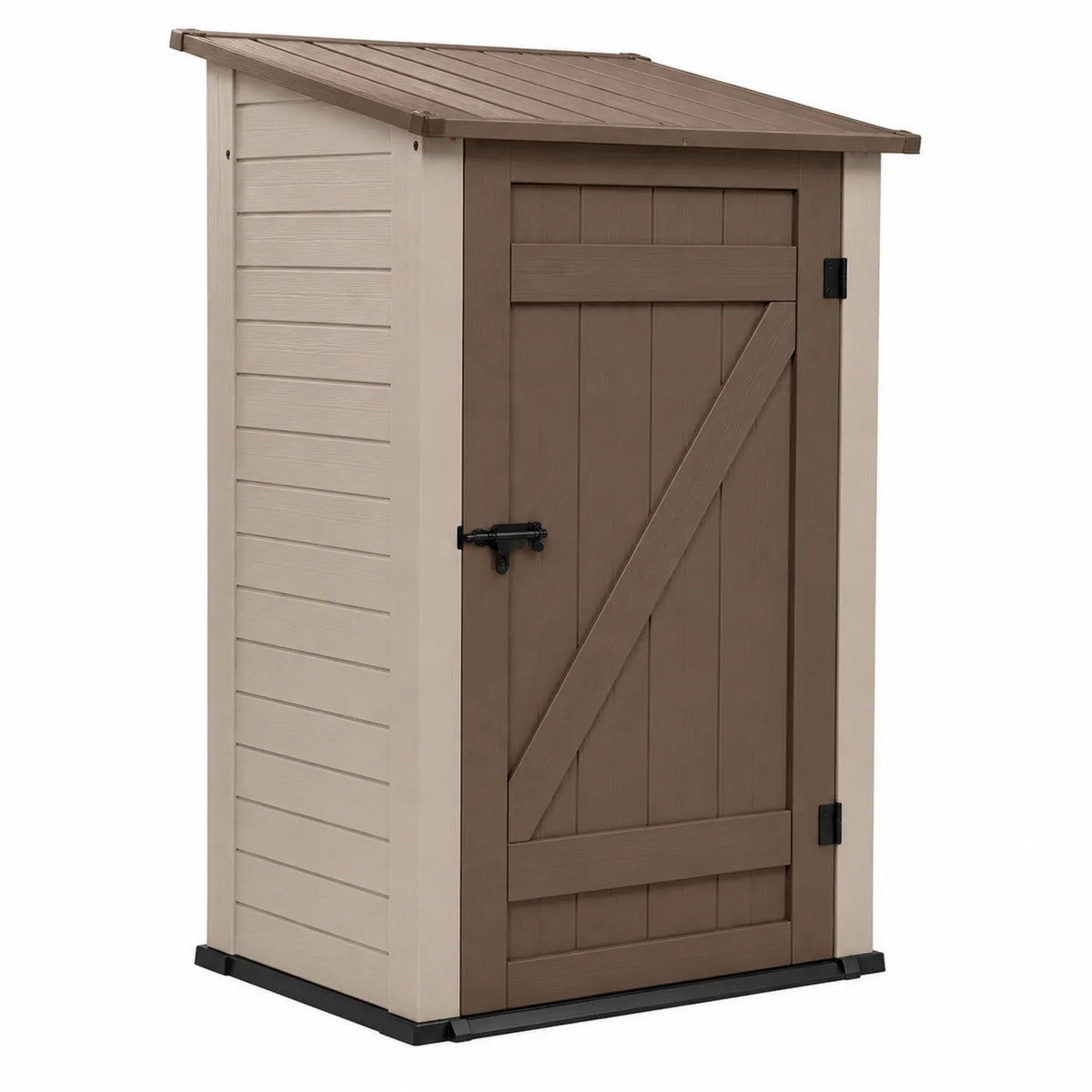 Armadio da Giardino in Resina Marrone Altezza 180 cm