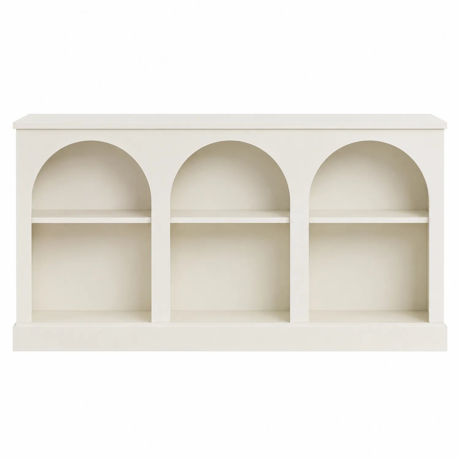 Consolle a Muro Rettangolare in Legno MDF con Ripiani ad Arco 120x40x80 cm