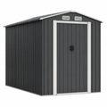 Capanno da Giardino in Acciaio Zincato Grigio 257x205x178 cm