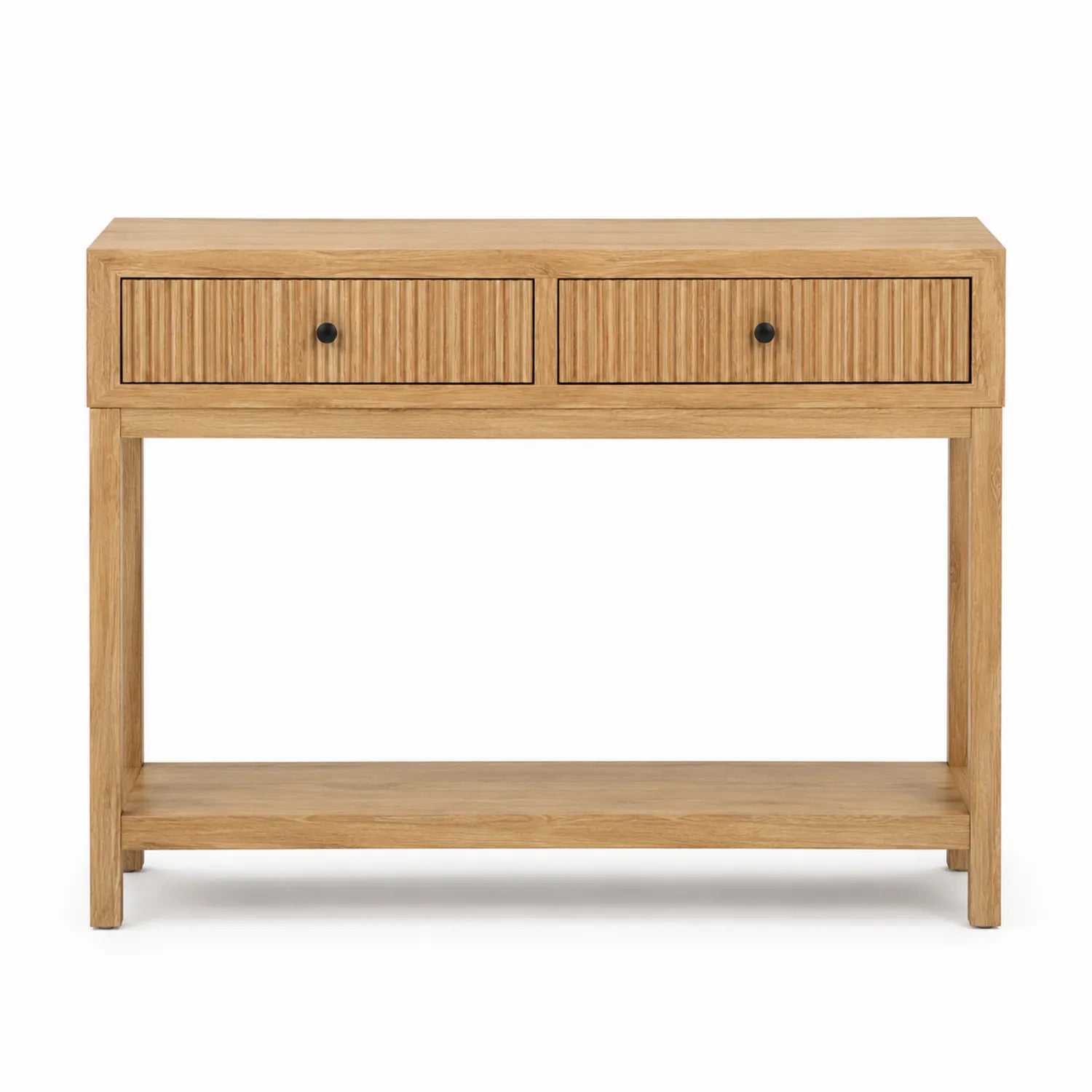 Consolle in legno con cassetti color naturale 120x35x80 cm