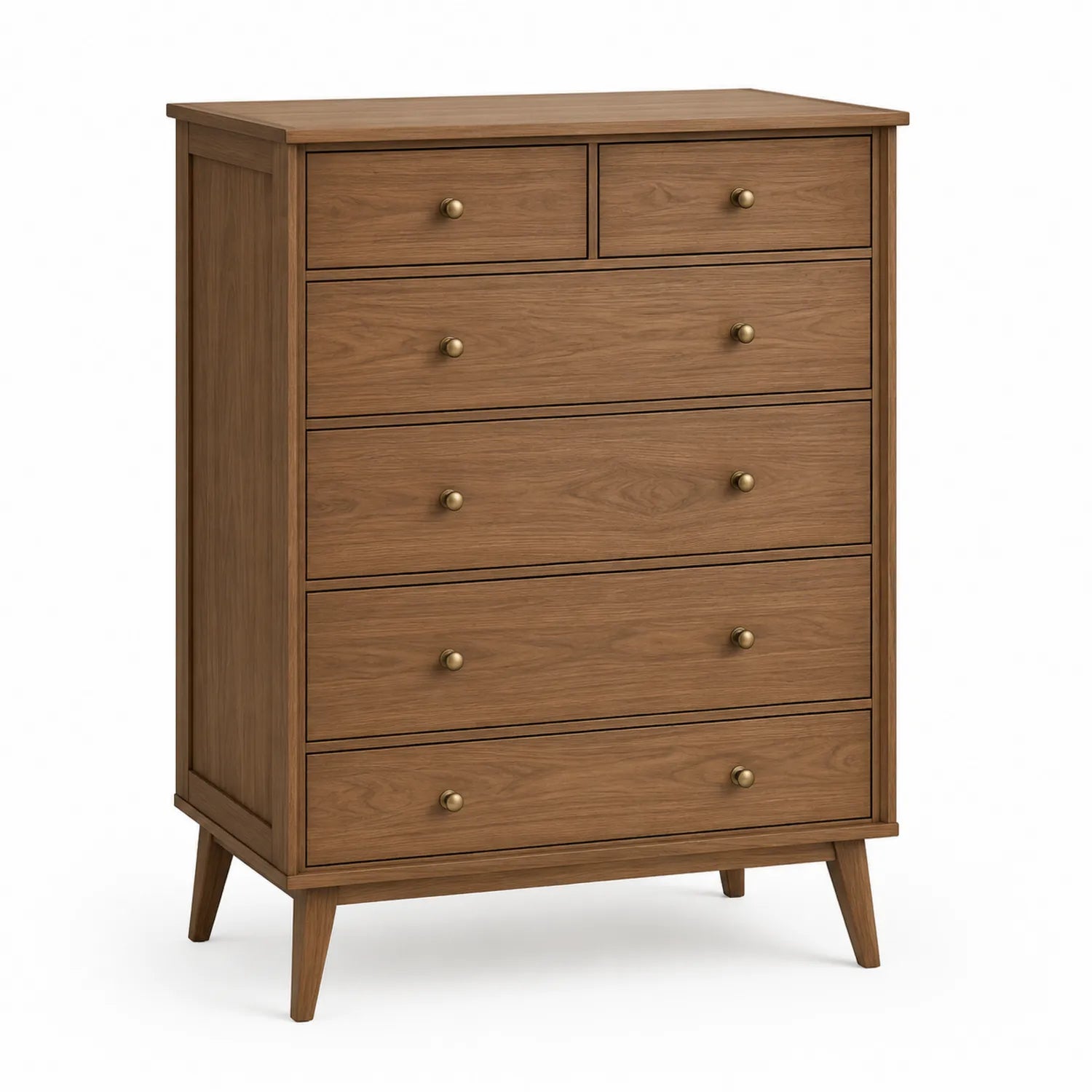 Cassettiera in legno massello di noce con 6 cassetti 120x80x40 cm